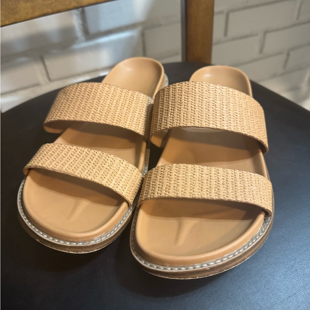 Jolie Tan Sandals Double-Strap Comfort